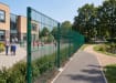 656 green twin mesh fencing installed outside school