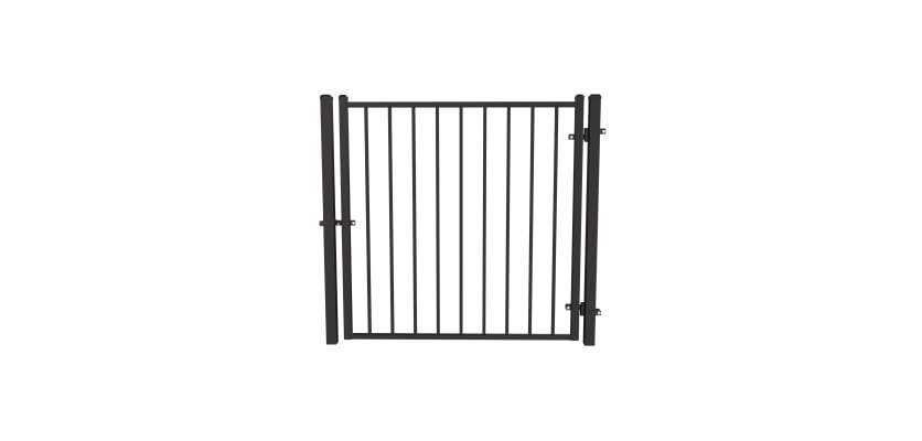 Black OldStead Welded Residential 2 Rail Flat Top Walk Gate