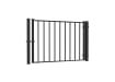 Black OldStead Welded Residential 2 Rail Flat Top Walk Gate - 4' Wide x 46" High