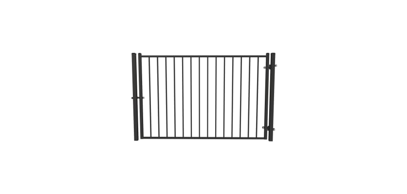 Black OldStead Welded Residential 2 Rail Flat Top Walk Gate