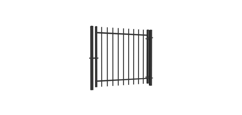 Black OldStead Welded Residential 2 Rail Extended Top Walk Gate