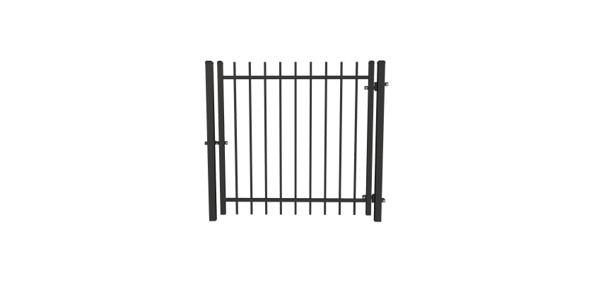Black OldStead Welded Residential 2 Rail Extended Top Walk Gate - 4' Wide x 46" High