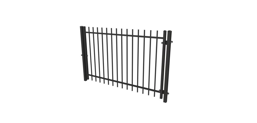 Black OldStead Welded Residential 2 Rail Extended Top Walk Gate - 6' Wide x 46" High