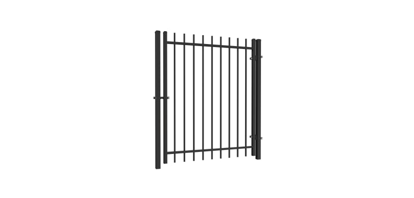 Black OldStead Welded Residential 2 Rail Extended Top Walk Gate