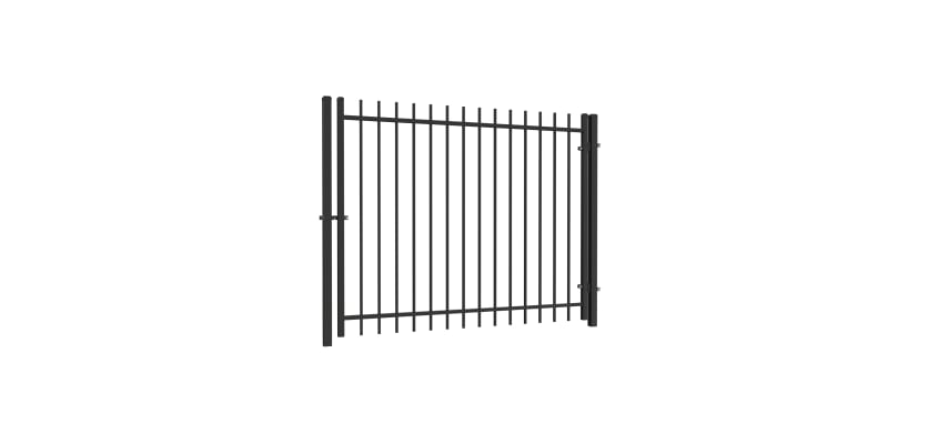Black OldStead Welded Residential 2 Rail Extended Top Walk Gate