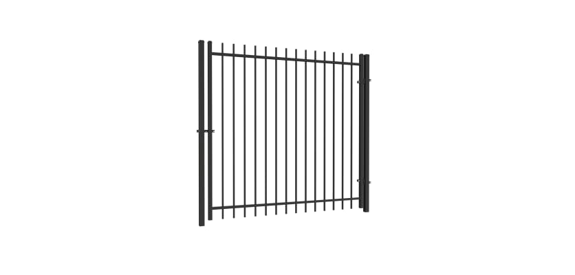 Black OldStead Welded Residential 2 Rail Extended Top Walk Gate