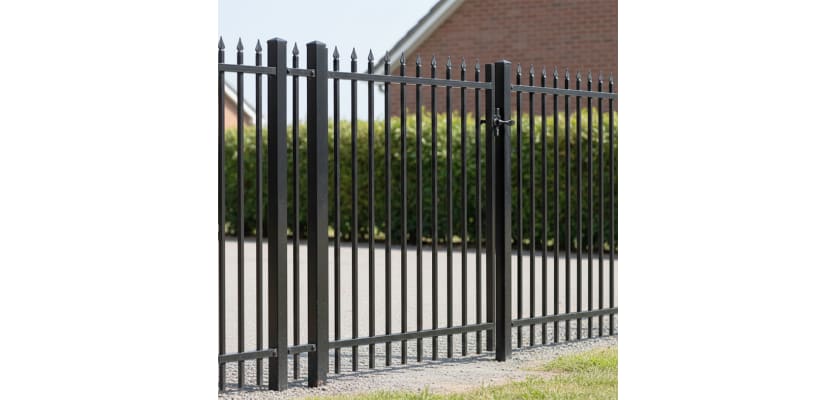 Edinburgh Welded Residential 2 Rail Spear Top Walk Gate installed outside front yard