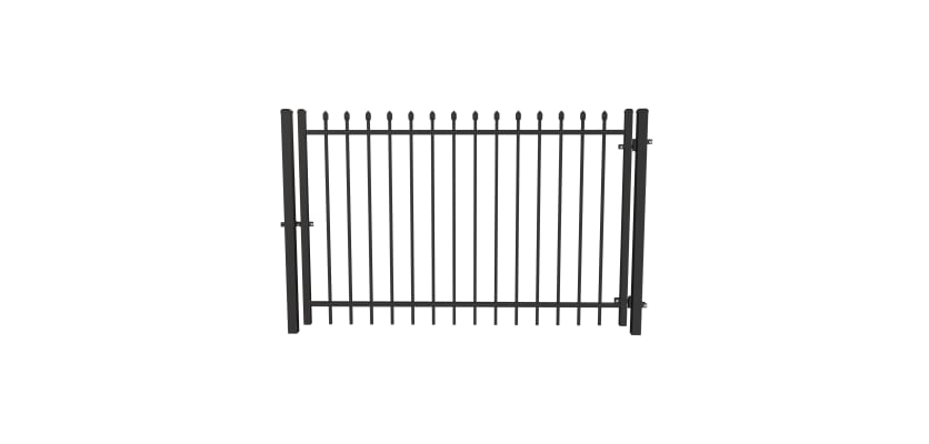 Black OldStead Welded Residential 2 Rail Spear Top Walk Gate 