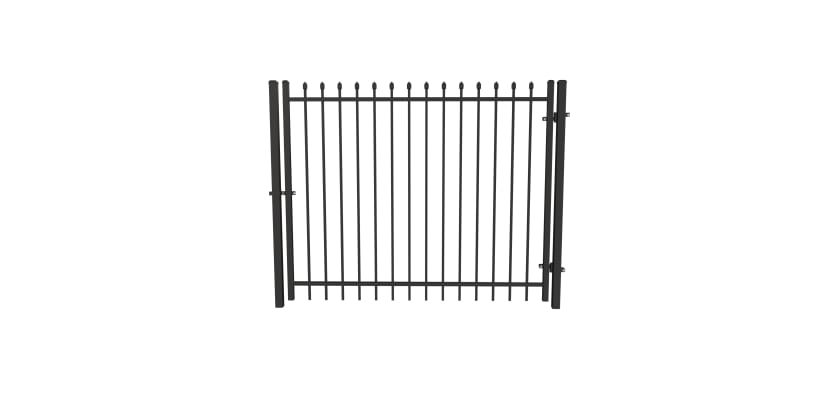 Black OldStead Welded Residential 2 Rail Spear Top Walk Gate