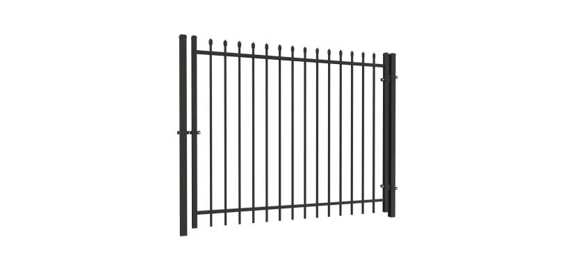 6' wide x 58'"  high OldStead Welded Residential 2 Rail Spear Top Walk Gate