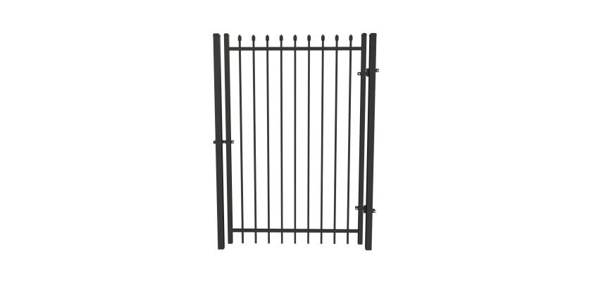 Black OldStead Welded Residential 2 Rail Spear Top Walk Gate 