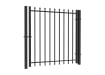 OldStead Welded Residential 2 Rail Spear Top Walk Gate in black, featuring a decorative spear top design