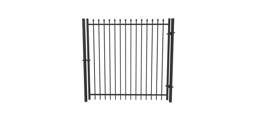 Black OldStead Welded Residential 2 Rail Spear Top Walk Gate