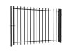 Black OldStead Welded Residential 2 Rail Spear Top Walk Gate