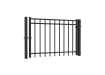 Black OldStead Welded Residential 3 Rail Flat Top Walk Gate