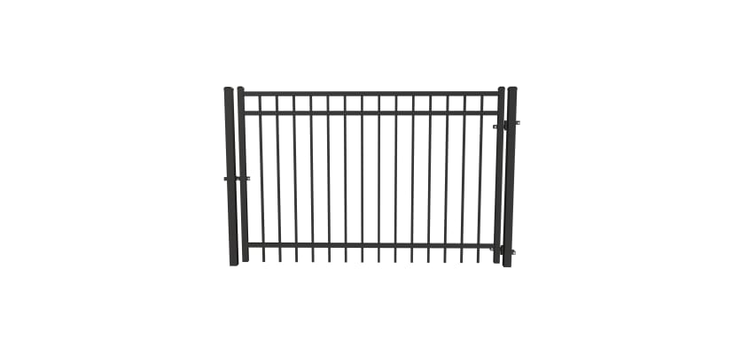 OldStead Welded Residential 3 Rail Flat Top Walk Gate - 6' Wide x 46" High