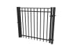 Black OldStead Welded Residential 3 Rail Flat Top Walk Gate - 4' Wide x 58" High