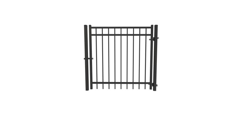 OldStead Welded Residential 3 Rail Flat Top Walk Gate - 4' Wide x 58" High