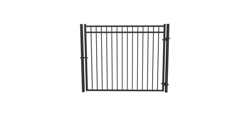 Black OldStead Welded Residential 3 Rail Flat Top Walk Gate