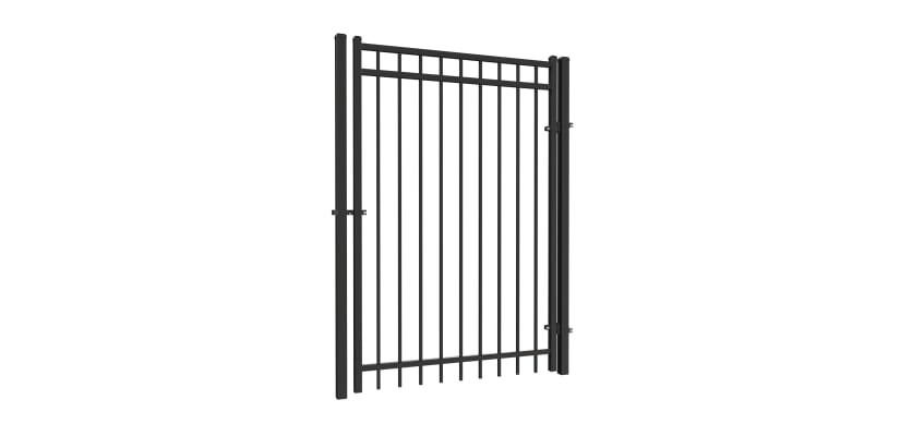 4' Wide x 70" High OldStead Welded Residential 3 Rail Flat Top Walk Gate