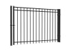 OldStead Welded Residential 3 Rail Flat Top Walk Gate - 6' Wide x 70" High in black finish