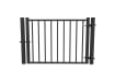 Black OldStead Welded Commercial 2 Rail Flat Top Walk Gate