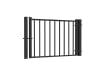  4' Wide x 46" High OldStead Welded Commercial 2 Rail Flat Top Walk Gate 