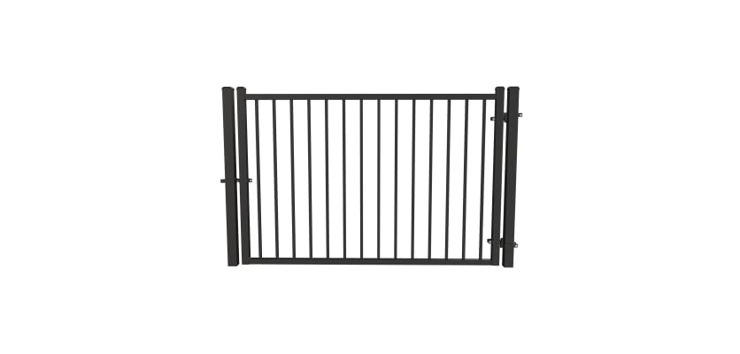 Black OldStead Welded Commercial 2 Rail Flat Top Walk Gate