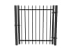 Black OldStead Welded Commercial 2 Rail Extended Top Walk Gate