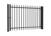 Black OldStead Welded Commercial 2 Rail Extended Top Walk Gate - 6' Wide x 70" High