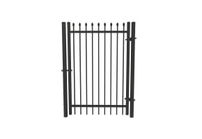OldStead Welded Commercial 2 Rail Spear Top Walk Gate - 4' Wide x 70" High