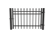 Black OldStead Rackable Commercial 3 Rail Spear Top Walk Gate - 4' Wide x 46" High