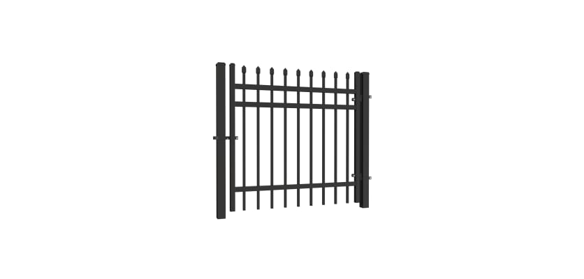 4' Wide x 46" High OldStead Rackable Commercial 3 Rail Spear Top Walk Gate 