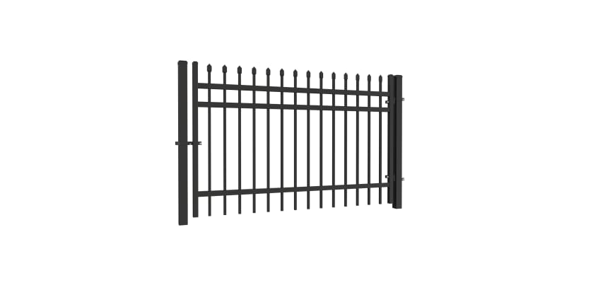 Black OldStead Rackable Commercial 3 Rail Spear Top Walk Gate