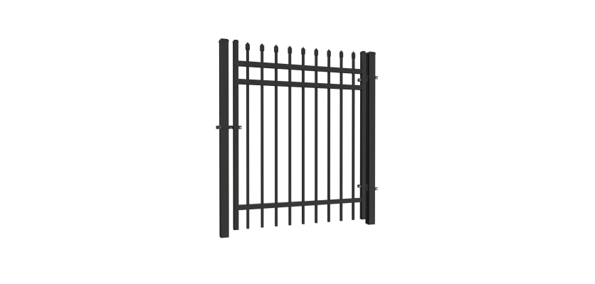 OldStead Rackable Commercial 3 Rail Spear Top Walk Gate - 4' Wide x 58" High