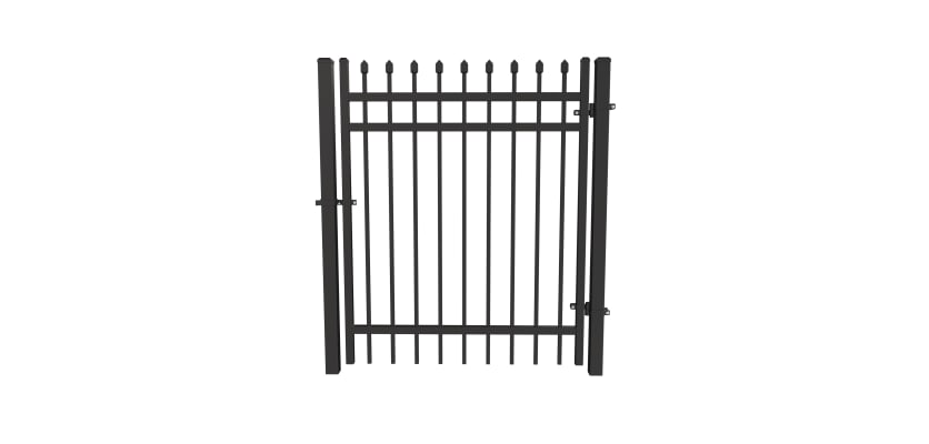 Black OldStead Rackable Commercial 3 Rail Spear Top Walk Gate