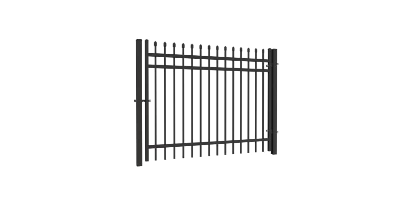 6' Wide x 58" High OldStead Rackable Commercial 3 Rail Spear Top Walk Gate