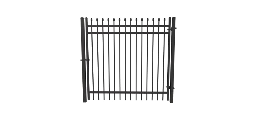 Black OldStead Rackable Commercial 3 Rail Spear Top Walk Gate 