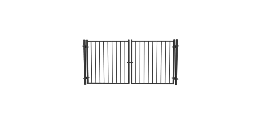 Black OldStead Welded Residential 2 Rail Flat Top Drive Gate