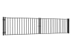 12' Wide x 46" High Black OldStead Welded Residential 2 Rail Flat Top Drive Gate 