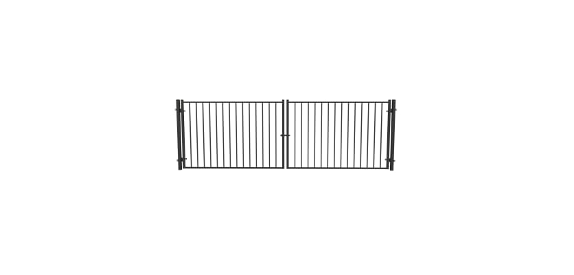 OldStead Welded Residential 2 Rail Flat Top Drive Gate in black finish