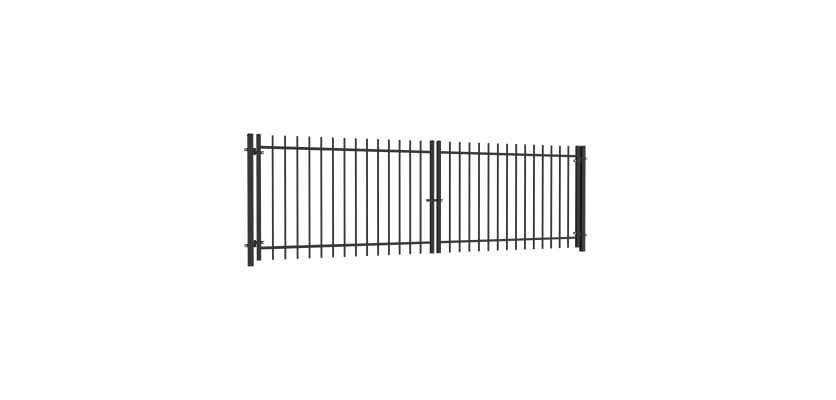  12' Wide x 46" High OldStead Welded Residential 2 Rail Extended Top Drive Gate 