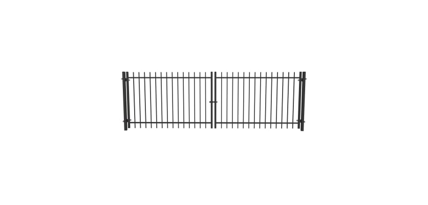 OldStead Welded Residential 2 Rail Extended Top Drive Gate in black finish