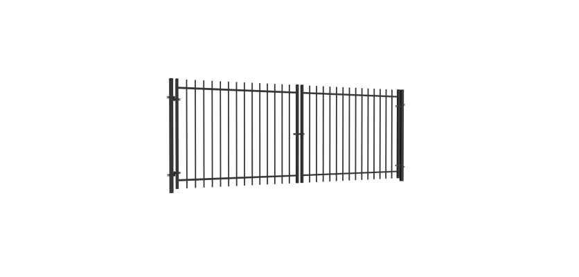 OldStead Welded Residential 2 Rail Extended Top Drive Gate in black finish