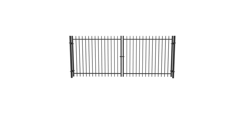 Black OldStead Welded Residential 2 Rail Extended Top Drive Gate 