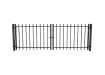 OldStead Welded Residential 2 Rail Spear Top Drive Gate in black finish