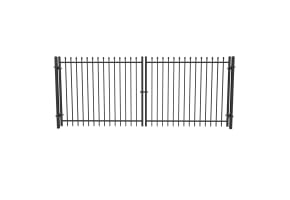 OldStead Welded Residential 2 Rail Spear Top Drive Gate - 12' Wide x 58" High