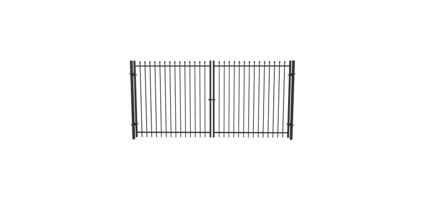 Black OldStead Welded Residential 2 Rail Spear Top Drive Gate