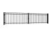 OldStead Welded Residential 3 Rail Flat Top Drive Gate in black finish