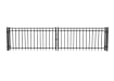Black OldStead Welded Residential 3 Rail Flat Top Drive Gate